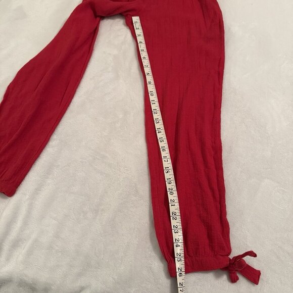 Free People Karan Strapless Smocked Jumpsuit Romper Red Size XS Boho Floral - Picture 15 of 15